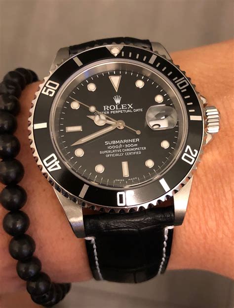 rolex short leather|rolex with a leather band.